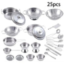 Kit cozinha infantil inox - 25 Peças - LK STORE
