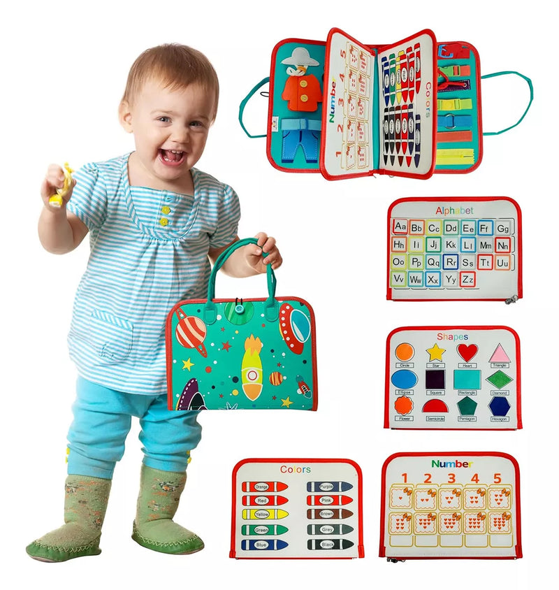 Combo Maleta Educativa + Caderno Reutilizável