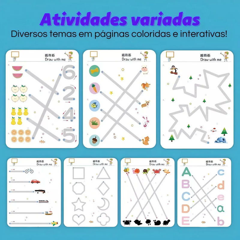 Combo Maleta Educativa + Caderno Reutilizável
