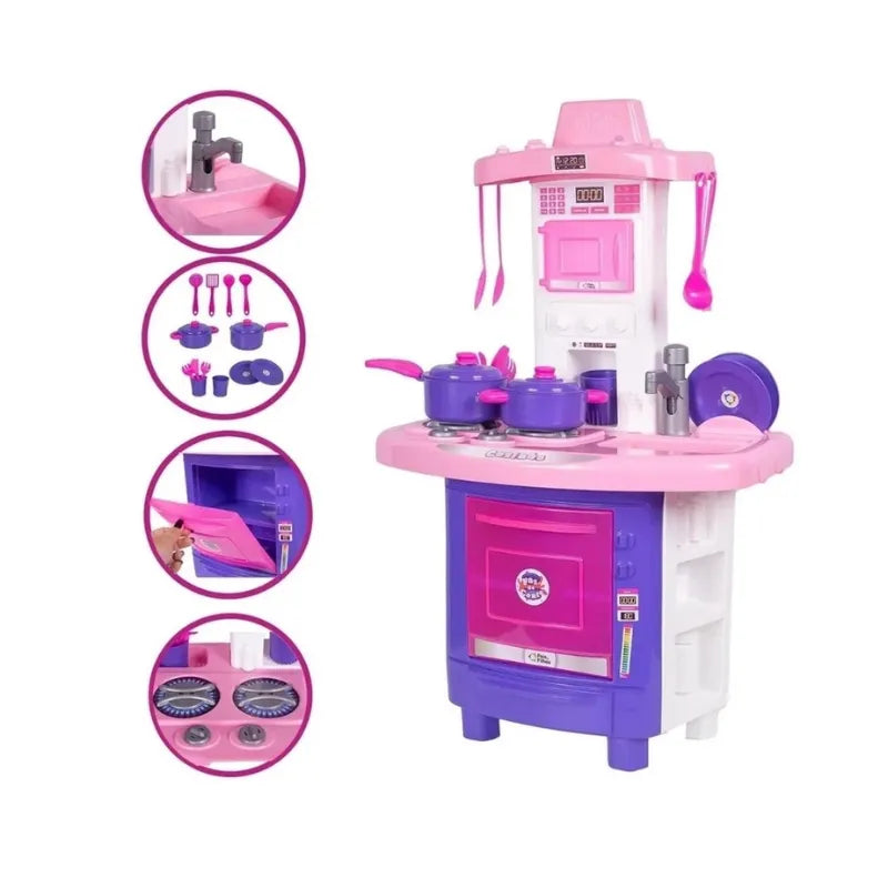 Cozinha Infantil - Fogão Panelas Acessórios Saí água