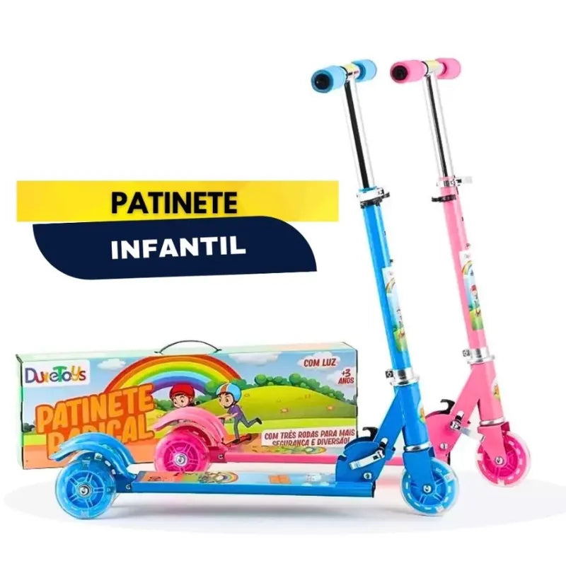 Patinete Infantil com Luz Led e Freio