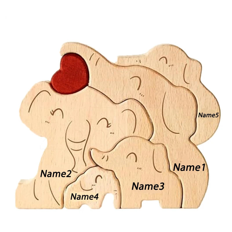 Quebra-Cabeça Personalizado - Família Elefante
