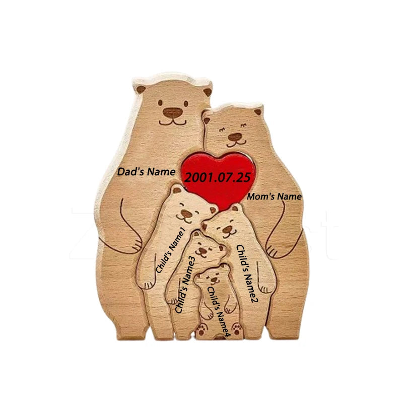 Quebra-Cabeça Personalizado - Família Urso