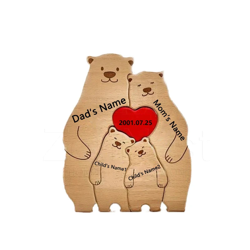 Quebra-Cabeça Personalizado - Família Urso