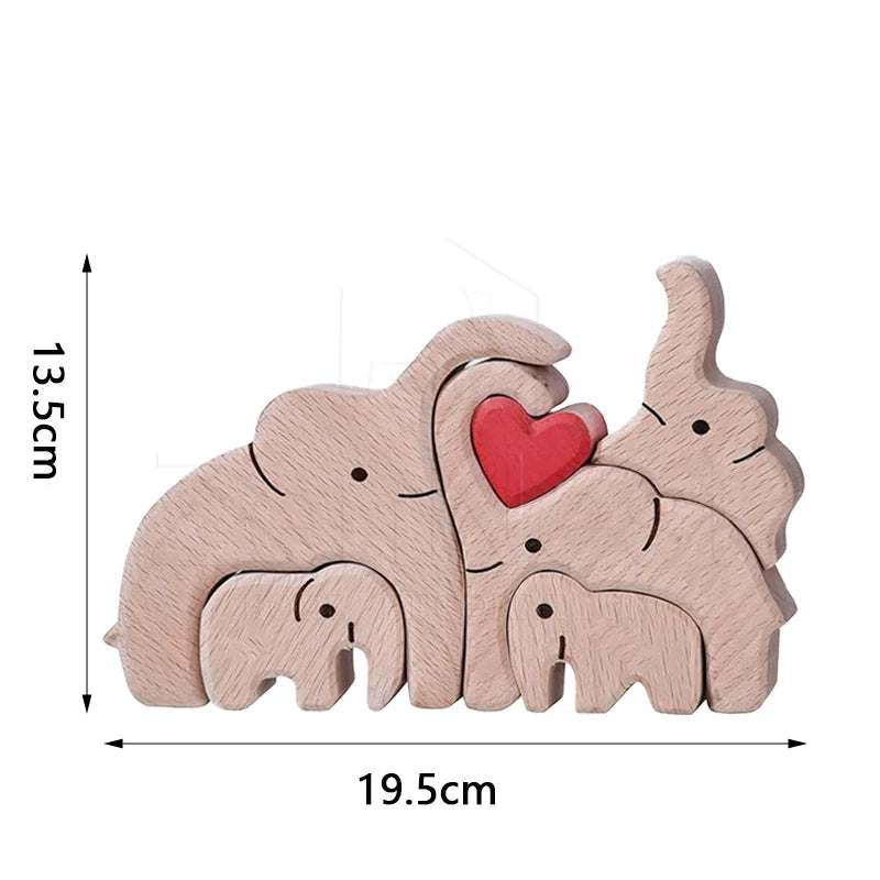 Quebra-Cabeça Família Elefante - Personalizado