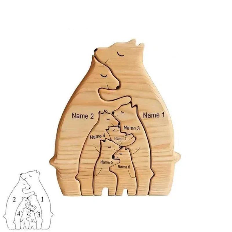 Quebra-Cabeça Família Urso - Nome Personalizado