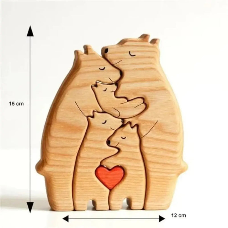 Quebra-Cabeça Família Urso - Nome Personalizado