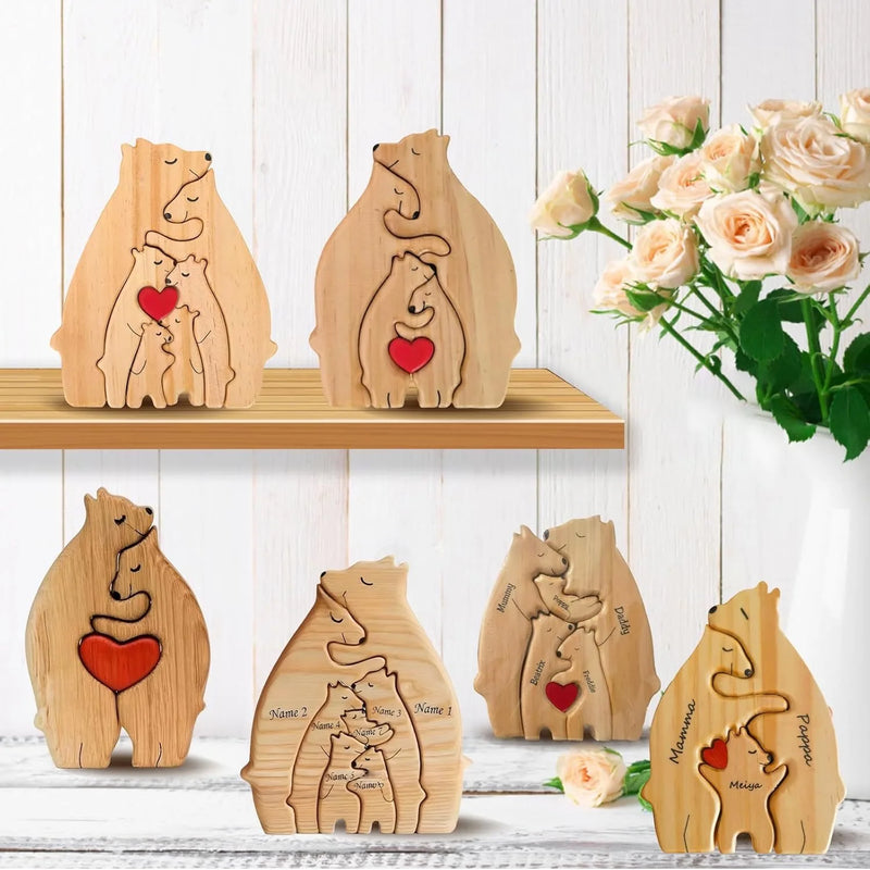 Quebra-Cabeça Família Urso - Nome Personalizado