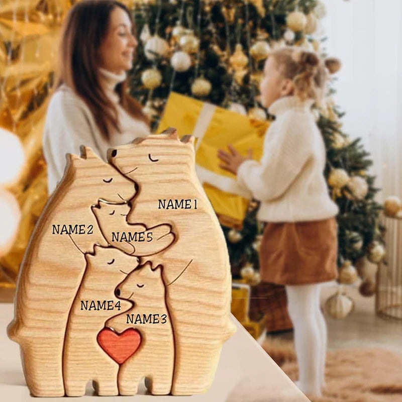 Quebra-Cabeça Família Urso - Nome Personalizado