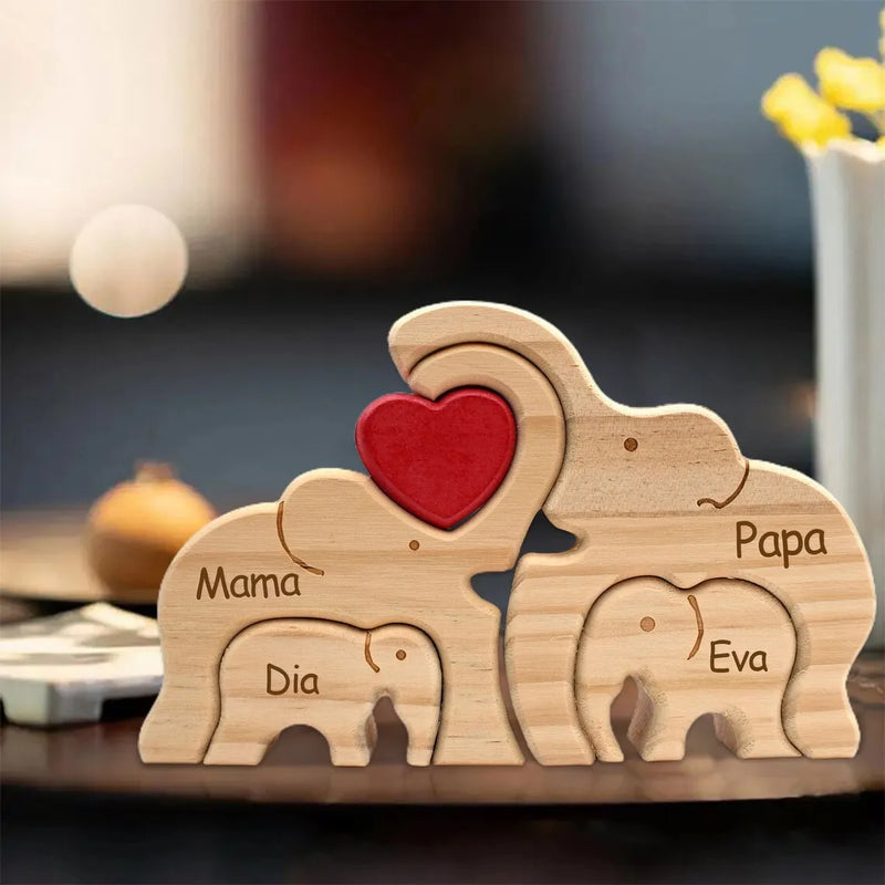 Quebra-Cabeça Família Elefante - Personalizado