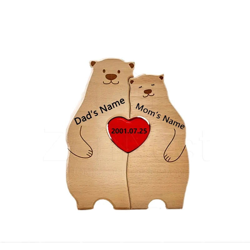 Quebra-Cabeça Personalizado - Família Urso