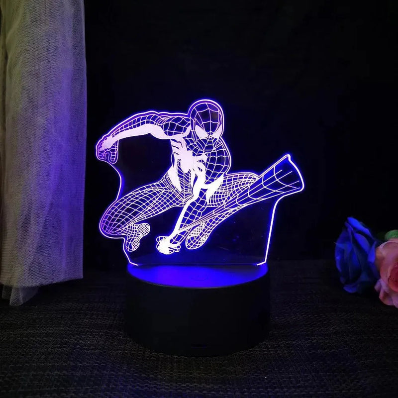 Luminaria Homem Aranha - LED 3D Com Controle 16 Cores