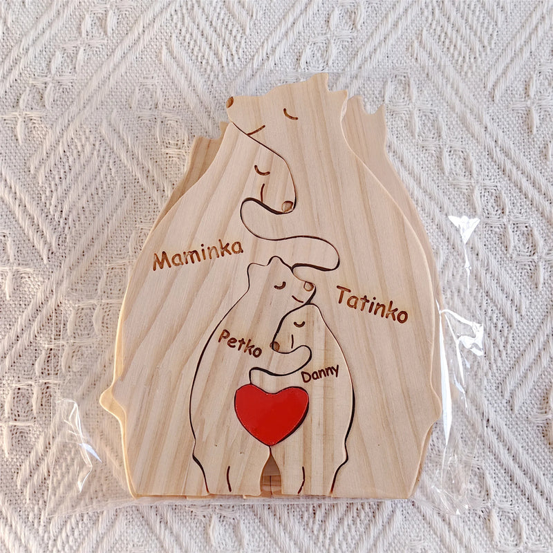 Quebra-Cabeça Família Urso - Nome Personalizado