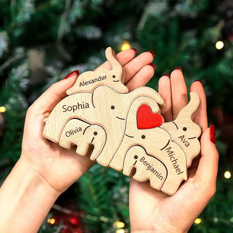 Quebra-Cabeça Família Elefante - Personalizado