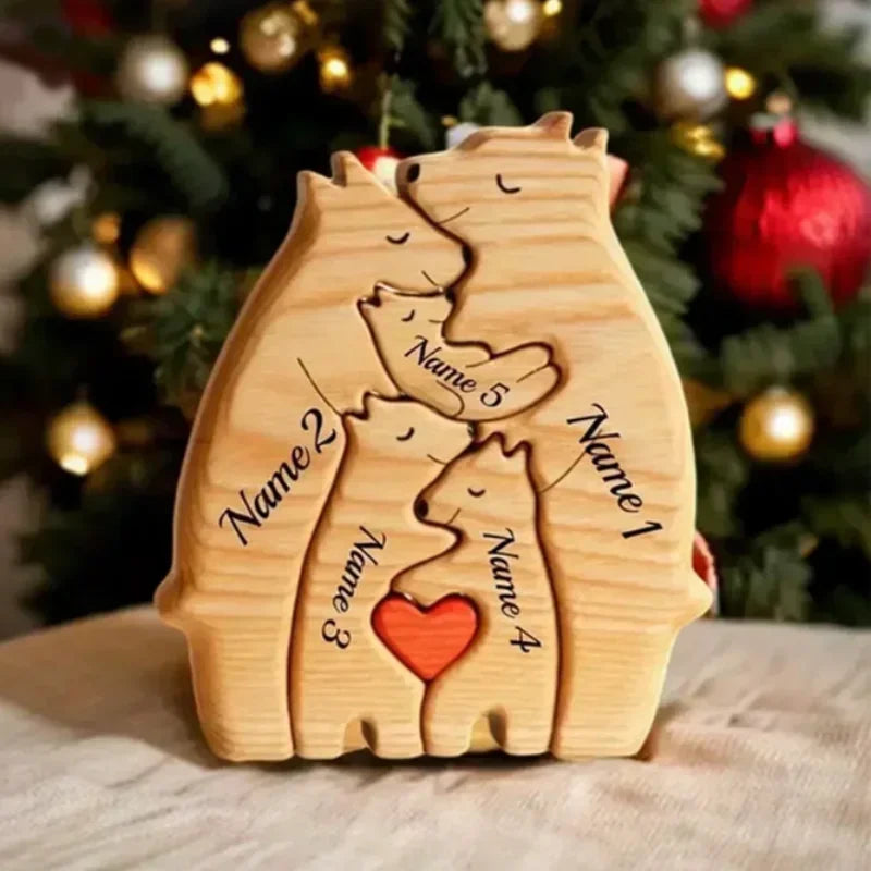 Quebra-Cabeça Família Urso - Nome Personalizado